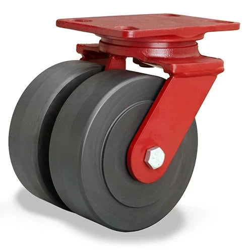 Hamilton Heavy Service Dual-Wheel Swivel Caster with 6" x 2" Nylast™ High Performance Cast Nylon Wheels with 1/2" Sealed Precision Ball Bearings - 3,000 lbs Capacity CasterHQ