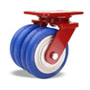 6" x 2" Hamilton Heavy Service Dual-Wheel Swivel Caster - 2200 lbs Load Capacity - UltraGlide® Ergo Polyurethane on Aluminum Core - 1/2" Sealed Precision Ball Bearings - S-HS2-6SWC85 CasterHQ