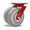 Hamilton Heavy Service Dual-Wheel Swivel Caster with 8" x 2" UltraGlide 24/7 | AGV Polyurethane on Aluminum Core Twin Wheels with 1/2" Sealed Precision Ball Bearings Hamilton