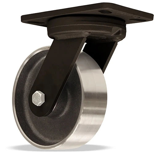Hamilton 6" Kingpinless Swivel Caster - HSK Inferno Series - High Heat 750°F Rated - 6x2 Forged Steel Wheel - 1/2" Stainless Steel Shielded Ball Bearings - 1600lbs Capacity at 550°F, 800lbs at 750°F Hamilton