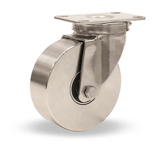 Hamilton S-HSTL-4HSB Stainless Steel Swivel Caster – 4" Metal Wheel for 750° F High Heat Environments with Precision Bearings Hamilton