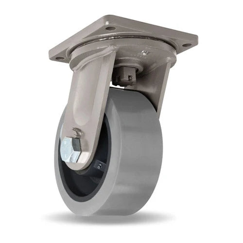 Hamilton Maxi-Duty Swivel Caster with 10" x 4" (1" Thick) DuraGlide Polyurethane (95A) on Forged Steel Center with 1 1/4" Precision Sealed Ball Bearings Hamilton