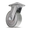 Hamilton Maxi-Duty Swivel Caster with 12" x 4" UltraGlide (95A) Quad-Wheel Grey Tread on Aluminum Core with 1 1/4" Sealed Precision Ball Bearings Hamilton