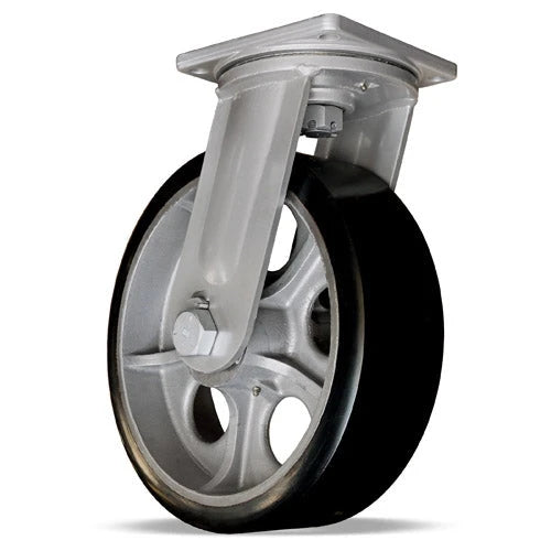 Hamilton Maxi-Duty Swivel Caster with 12" x 5" Duralast XC Polyurethane (70D) on Cast Iron Wheel with 1 1/4" Precision Tapered Roller Bearings Hamilton