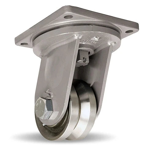Hamilton S-MD-63FVH Maxi-Duty Swivel Caster: 6"x3" Forged Steel V-Grooved Wheel with 1 1/2" Straight Roller Bearing Hamilton