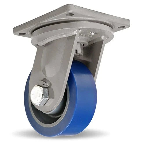 Hamilton Maxi-Duty Swivel Caster with 8" x 3" Superlast® Polyurethane (95A) on Forged Steel Wheel with 1 1/4" Precision Tapered Roller Bearings CasterHQ
