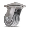 Hamilton Maxi-Duty Swivel Caster with 8" x 4" UltraGlide™ (95A) Quad-Wheel Grey Tread on Aluminum Core with 1 1/4" Sealed Precision Ball Bearings CasterHQ