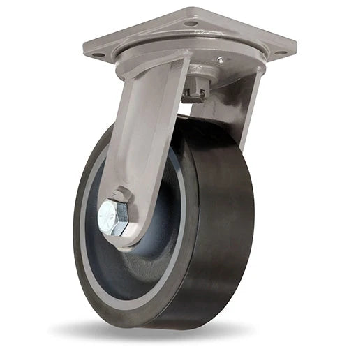 Hamilton 12" Swivel Caster for AGV - 5500 lbs Load Capacity - Maxi-Duty with DuraGlide-AGV Polyurethane (95A) on Forged Steel - 1-1/4" Sealed Precision Ball Bearing Hamilton