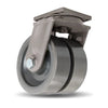 Hamilton Maxi-Duty Dual-Wheel Swivel Caster with 12" x 4" (1" Thick) DuraGlide Polyurethane (95A) on Forged Steel Center with 1 1/4" Precision Sealed Ball Bearings Hamilton