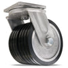 Hamilton Maxi-Duty Dual-Wheel Swivel Caster with 12" x 4" UltraGlide (70D) Quad-Wheel Black Tread on Aluminum Core with 1 1/4" Sealed Precision Ball Bearings Hamilton