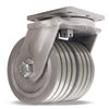 Hamilton Maxi-Duty Dual-Wheel Swivel Caster with 6" x 5" UltraGlide(95A) Five-Wheel Grey Tread on Aluminum Core with 1 1/4" Sealed Precision Ball Bearings Hamilton