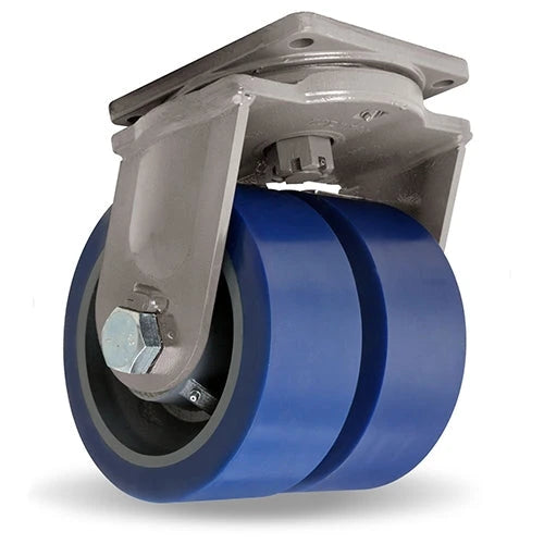 Hamilton 8000 lbs Load Capacity AGV Caster - 10" x 3" DuraGlide-AGV Polyurethane (95A) Dual Swivel with Forged Steel Center & 1-1/4" Sealed Precision Bearing - Maxi-Duty S-MDD-AGV-13GB95 Hamilton