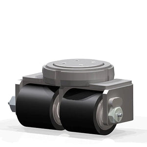 Hamilton Mini-Mite S-MM2-43D70: Low Profile Dual Wheel Swivel Caster with 4" x 3" Polyurethane on Steel Rollers & Dual Needle Bearings Hamilton