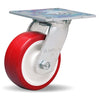 Hamilton S-MS-5NF Medium Service Swivel Caster - 5x2" Poly-Tech Polyurethane Wheel with Durable Roller Bearing Hamilton