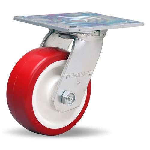 Hamilton S-MS-5NF Medium Service Swivel Caster - 5x2" Poly-Tech Polyurethane Wheel with Durable Roller Bearing Hamilton