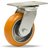 Hamilton S-MS-62EMB Medium Service Swivel Caster - 6x2" Ergo-Tech Polyurethane on Aluminum Wheel, Precision Bearings Hamilton
