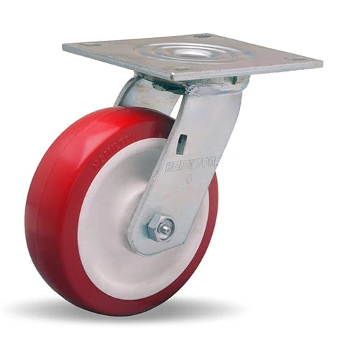 Hamilton S-MS-6NF Medium Service Swivel Caster - 6x2 Inch Poly-Tech Polyurethane Wheel with Roller Bearing Hamilton