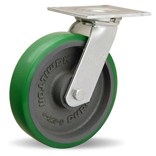 Hamilton S-MS-8DB Medium Service Swivel Caster - 8" x 2" Duralast Polyurethane Wheel, Precision Bearings for Industrial Use Hamilton