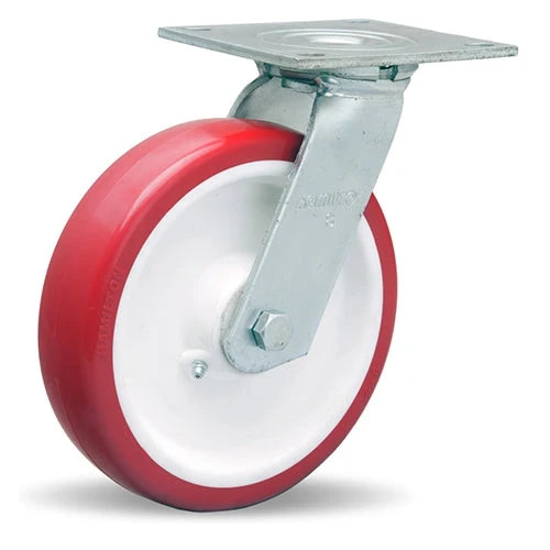 Hamilton S-MS-8NF Medium Service Swivel Caster - 8x2" Poly-Tech Polyurethane Wheel, Durable & Efficient for Industrial Use Hamilton