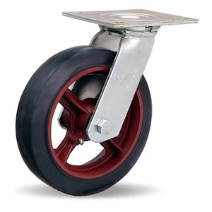 Hamilton S-MS-8R 8" x 2" Mold-On Rubber Swivel Caster – 1250 lb