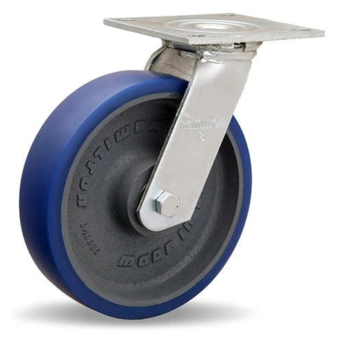 Hamilton S-MS-8SPB Medium Service Swivel Caster - 8x2" Ergo-Glide Polyurethane Wheel, Precision Bearings Hamilton