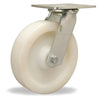 Hamilton S-MS-8WNB Medium Service Swivel Caster - 8x2" White Nylon Wheel, 3/4" Roller Bearing for Enhanced Mobility Hamilton