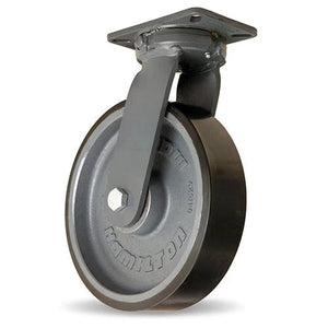 Hamilton Super Endurance™ Kingpinless Swivel Caster with 12" x 3" Duralast XC® Polyurethane (70D) on Cast Iron Wheel with 3/4" Sealed Precision Ball Bearings CasterHQ