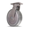 Hamilton Super Endurance™ Swivel Caster with 12" x 3" UltraGlide™ (95A) Triple Wheel Grey Tread on Aluminum Core with 3/4" Sealed Precision Ball Bearings CasterHQ