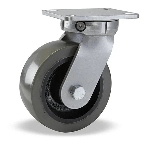 Hamilton Super Endurance™ Kingpinless Swivel Caster with 8" x 3" UltraGlide™ (70D) Triple Wheel Black Tread on Aluminum Core with 3/4" Sealed Precision Ball Bearings CasterHQ