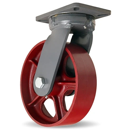 Hamilton Super Endurance™ Kingpinless Swivel Caster with 10" x 3" Metal Wheel with 1" Straight Roller Bearing Hamilton