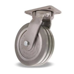 Hamilton Super Endurance™ Swivel Caster with 10" x 3" UltraGlide™ (95A) Triple Wheel Grey Tread on Aluminum Core with 3/4" Sealed Precision Ball Bearings CasterHQ