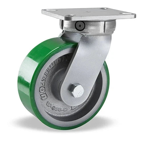 Hamilton Super Endurance™ Kingpinless Swivel Caster with 8" x 3" Duralast® Polyurethane (95A) on Cast Iron Wheel with 3/4" Sealed Precision Ball Bearings CasterHQ