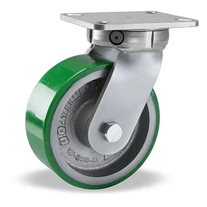 Hamilton Super Endurance™ Kingpinless Swivel Caster with 8" x 3" Duralast® Polyurethane (95A) on Cast Iron Wheel with 3/4" Sealed Precision Ball Bearings CasterHQ