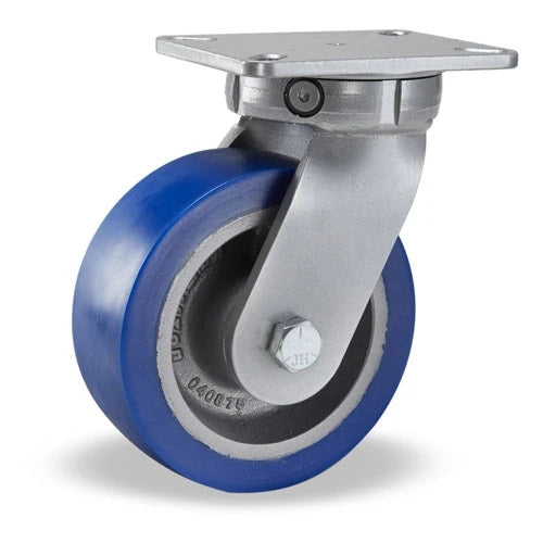 Hamilton Super Endurance™ Kingpinless Swivel Caster with 8" x 3" Ergo-Glide XT 1" thick Polyurethane (85A) Wheel with 3/4" Sealed Precision Ball Bearings Hamilton