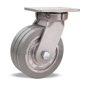 Hamilton Super Endurance™ Swivel Caster with 8" x 3" UltraGlide™ (95A) Triple Wheel Grey Tread on Aluminum Core with 3/4" Sealed Precision Ball Bearings CasterHQ