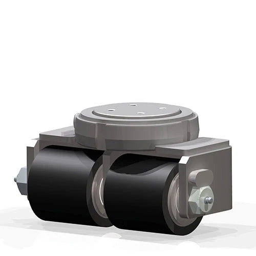 Hamilton Low Profile 2500 lbs. Load Capacity Swivel Caster - Dual Wheel 3 1/8" x 3" Poly on Steel Roller - With Needle Thrust & Roller Bearings on 3/4" Axle - Son of Mini-Mite S-SOMM2-313D70 Hamilton