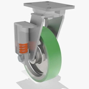 S-SPCH-10DB-1 Hamilton Spring Loaded Champion Swivel Caster - 10" Duralast Polyurethane on Cast Iron Wheel with Precision Ball Bearing - Premium Quality & Durability Hamilton