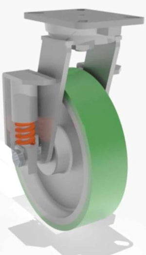 Hamilton S-SPCH-12DB-1 12"x3" Duralast Poly Swivel Spring Loaded Caster – 1630 lb
