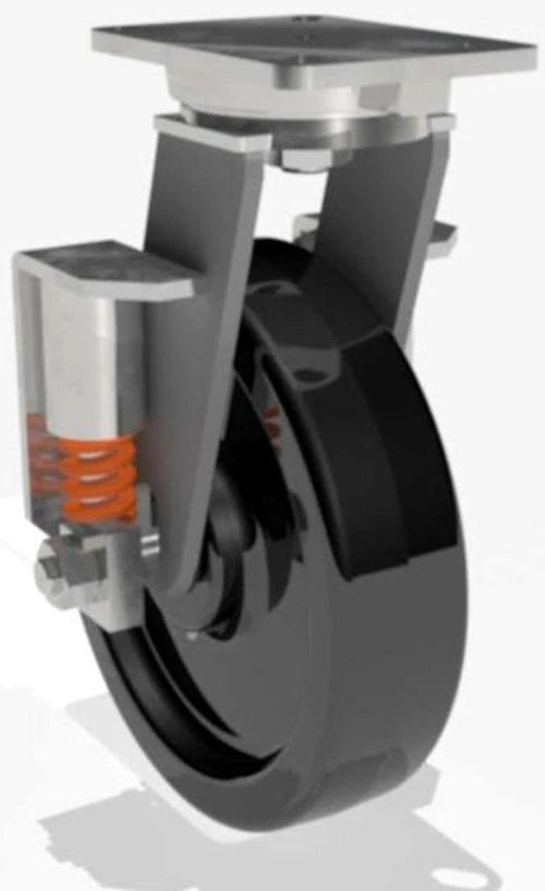Hamilton S-SPCH-12PH-1 Spring Loaded Champion Swivel Caster - 12" x 3" Plastex Phenolic Wheel with 1" Straight Roller Bearing - Heavy-Duty & Durable for Industrial Use Hamilton