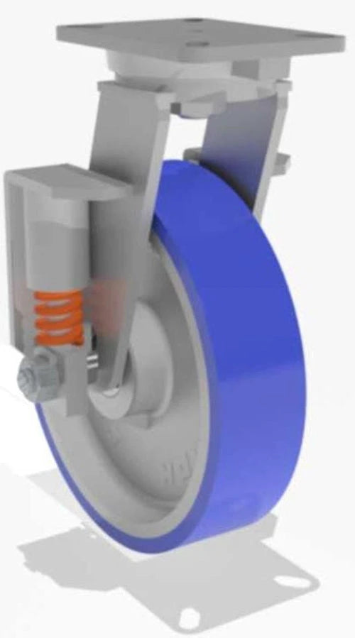 Hamilton Spring Loaded Champion Swivel Caster - 12" Ergo-Glide Polyurethane Wheel - 3/4" Sealed Ball Bearings - Premium Industrial Mobility Hamilton