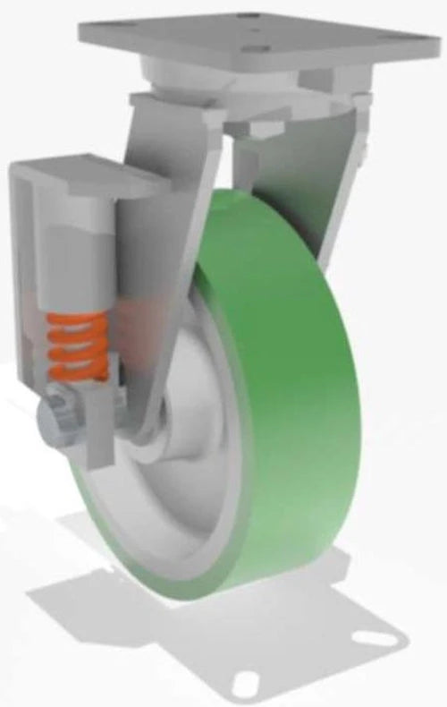 Hamilton S-SPCH-13DB-2 Champion Swivel Caster - 10" x 3" Duralast Polyurethane Wheel on Cast Iron - 3/4" Precision Ball Bearing - Durable & Efficient Hamilton