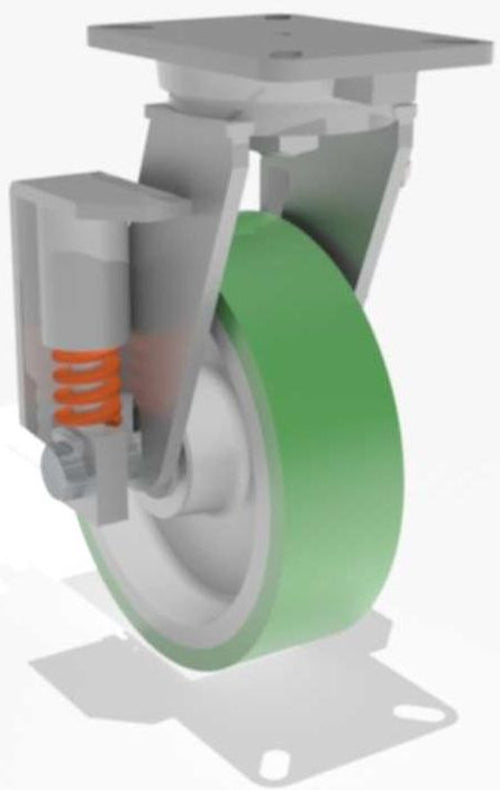 Hamilton S-SPCH-13DB-2 Champion Swivel Caster with 10-inch Duralast Polyurethane Wheel on Cast Iron featuring 3/4-inch Precision Ball Bearing