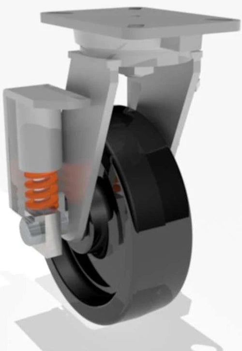 Hamilton S-SPCH-13PH-2 Spring Loaded Swivel Caster - 10" x 3" Plastex Phenolic Wheel with 1" Straight Roller Bearing Hamilton