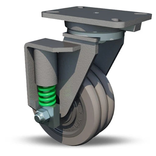 Hamilton Spring Loaded Champion Swivel Caster | 6" x 3" UltraGlide 24-7 Polyurethane Wheel | 3/4" Sealed Precision Ball Bearings | S-SPCH-63SWC95-1 Hamilton