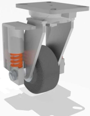 Hamilton Spring Loaded Champion Swivel Caster - 6" x 2 1/2" Plastex Phenolic Wheel with 1" Straight Roller Bearing - Premium Quality & Durability Hamilton