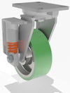 S-SPCH-83DB-2 Hamilton Spring Loaded Swivel Caster - 8"x3" Duralast Polyurethane Wheel with 3/4" Precision Ball Bearings for Industrial Use Hamilton