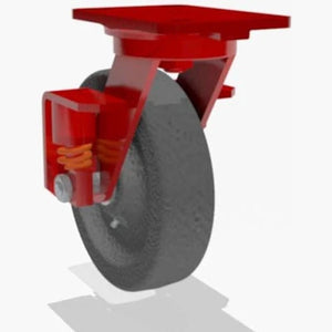Hamilton 8" x 2" Plastex Phenolic Swivel Spring Loaded Caster – 1200 lb