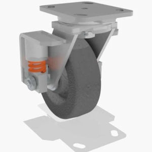 Hamilton 6" x 2" Plastex Phenolic Swivel Spring Loaded Caster – 1200 lb