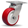 Hamilton Stainless Steel Swivel Caster - 5" x 2" Poly-Tech Polyurethane Wheel, 600 lbs. Load Capacity, 3/4" Delrin Bearing - S-STA-5NFZ for E-commerce Hamilton