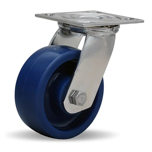 Hamilton 800 lbs. Load Capacity Stainless Steel Swivel Caster - 5"x2" 75D Unilast Solid Polyurethane Wheel with 3/4" Delrin Bearing - S-STA-5UYZ Hamilton